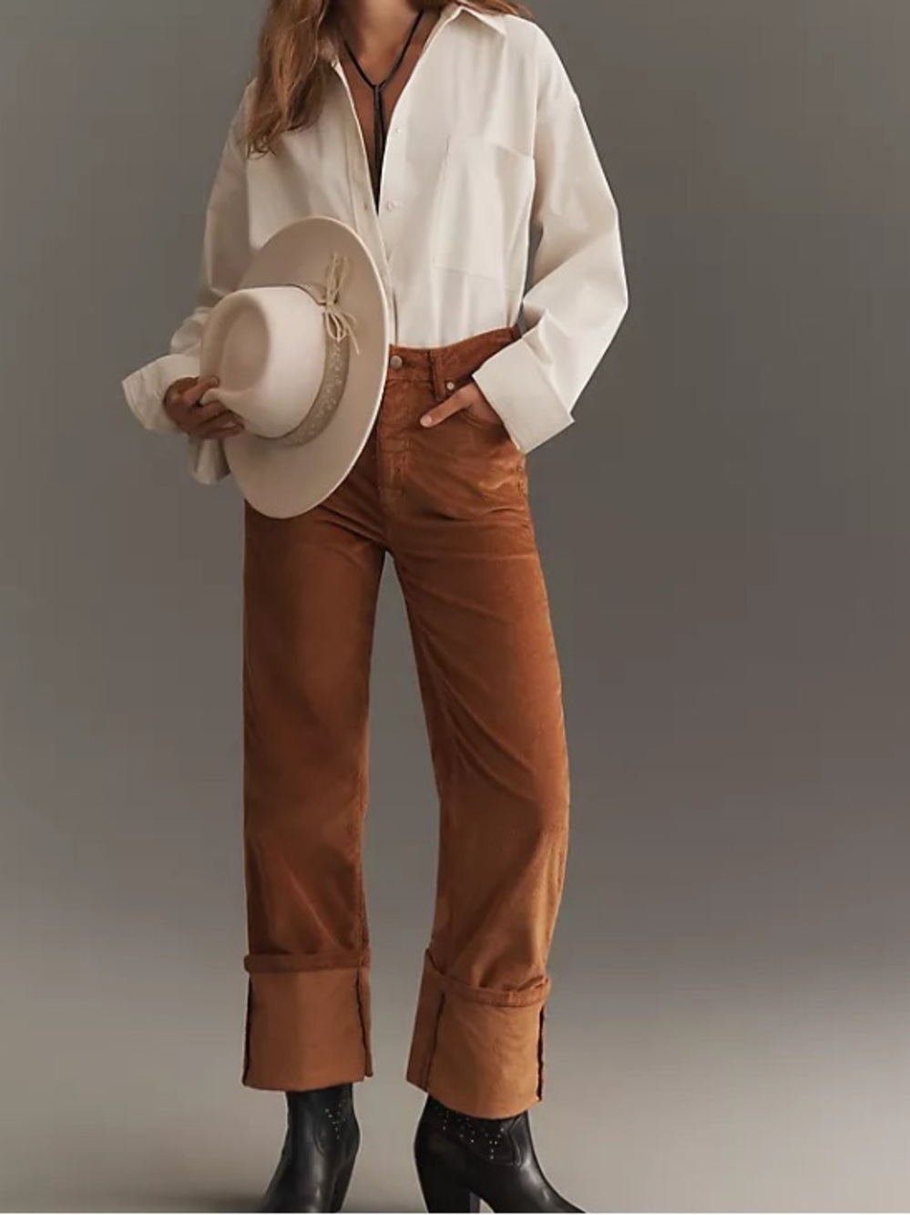 2/$25 Anthropologie Pilcro Scotty Cuffed High Rise Straight Leg Corduroy Jeans